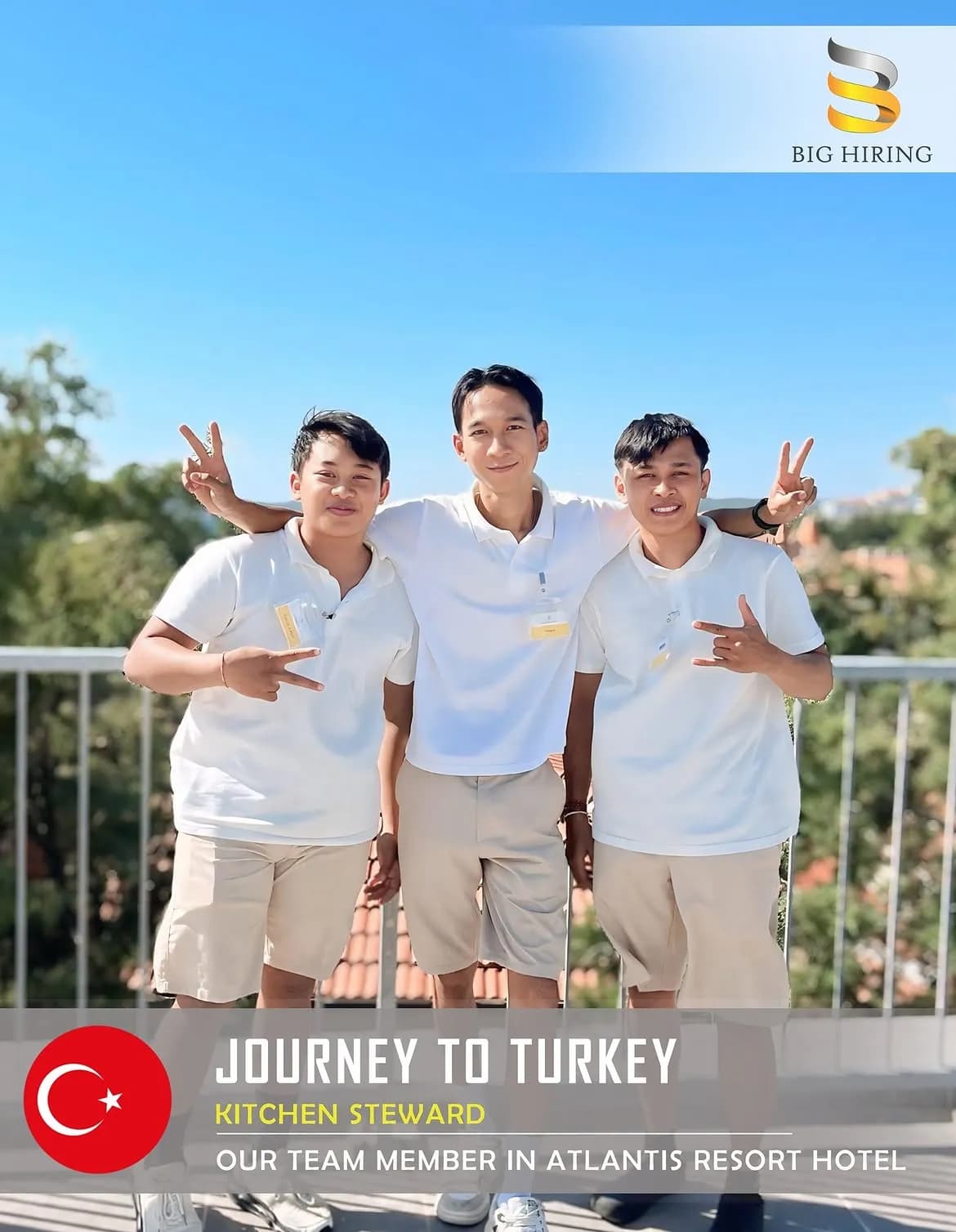 Big Hiring team members at Club Resort Atlantis in Turkey