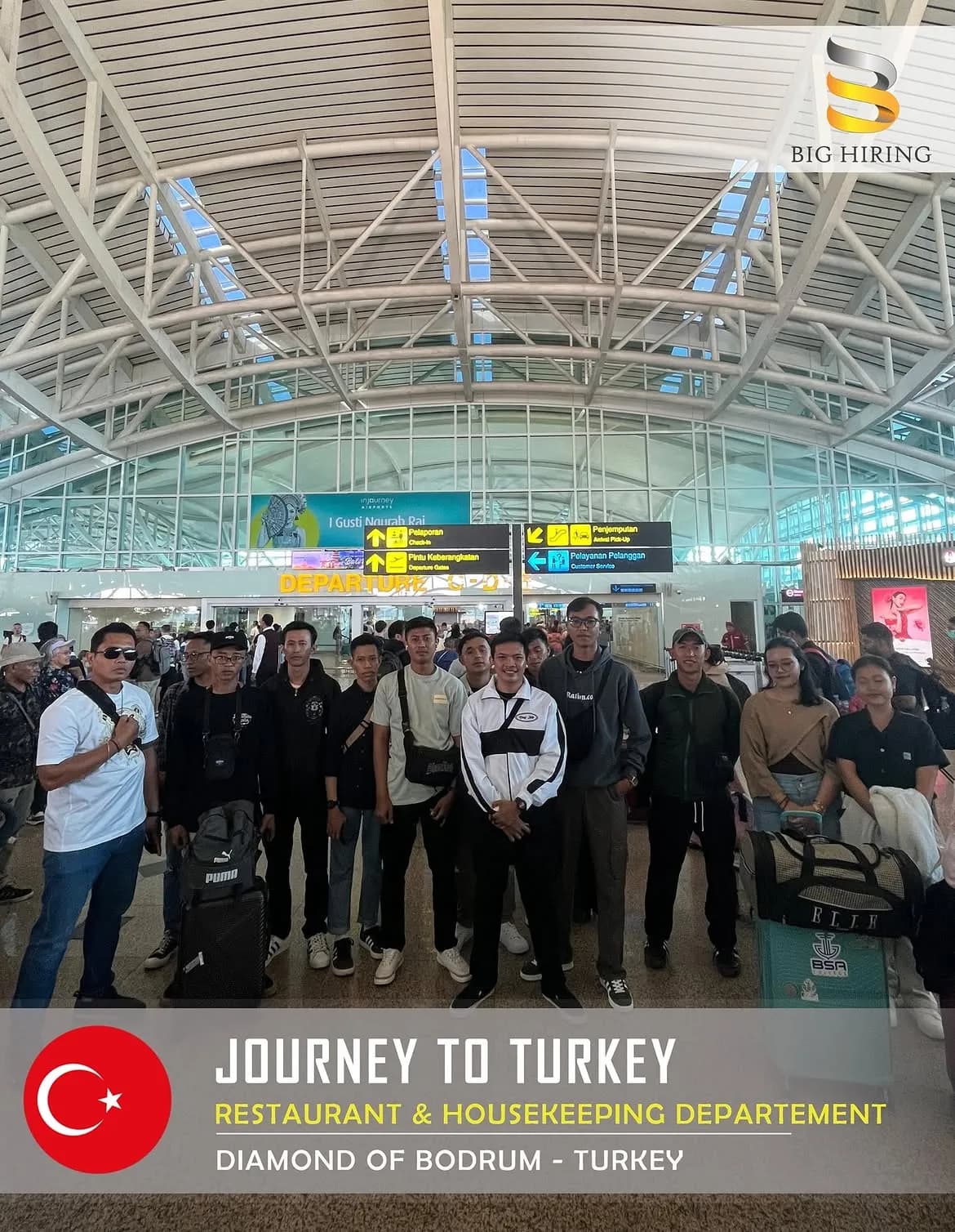 Big Hiring restaurant and housekeeping team departing for Turkey