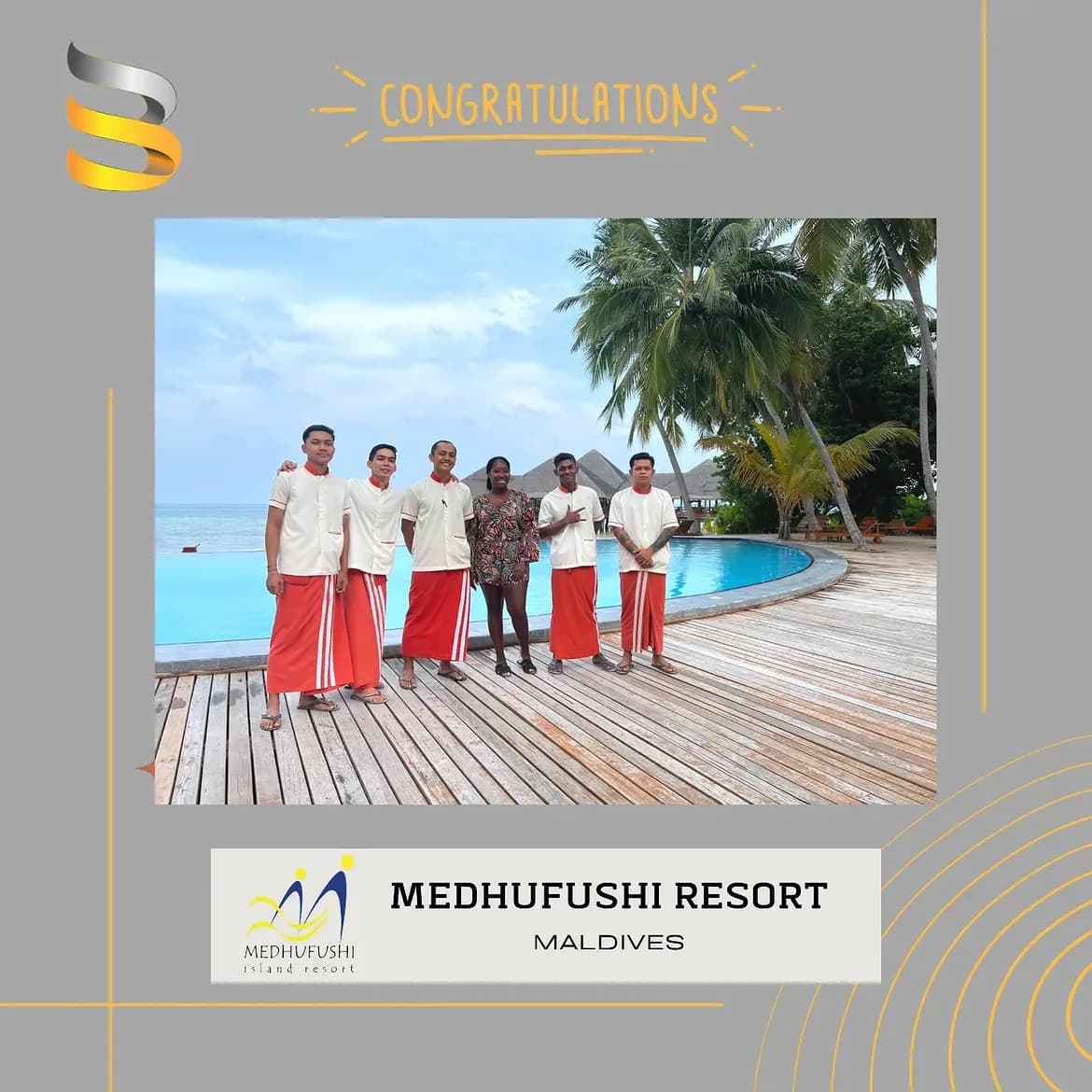 Big Hiring hospitality candidates starting placements at Medhufushi Resort in the Maldives